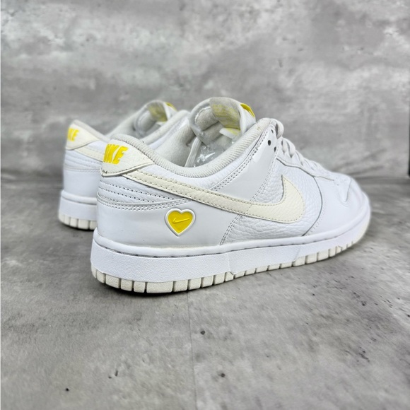 Limited Edition Nike Dunk Low “Yellow Heart” White/Yellow Women’s Sneakers - Picture 4 of 10